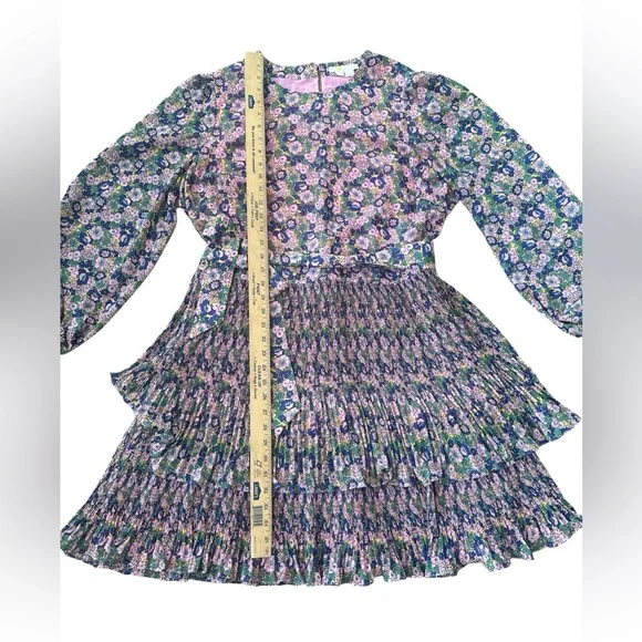 Boden Floral Long Sleeve Dress - Purple and Pink - Picture 7 of 7